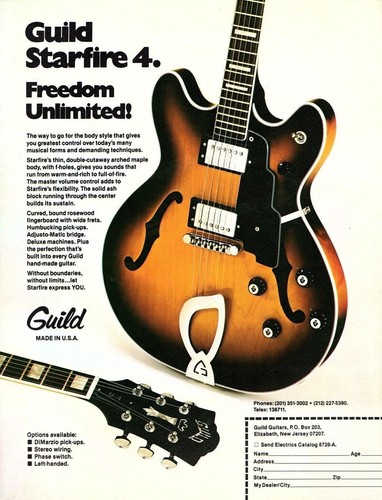 Vtg 70s guild starfire - guild,