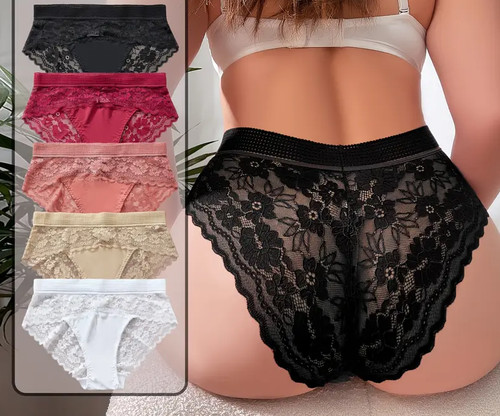 Ladies high waist lace briefs - ,