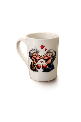 Ceramic mug with whimsical - ceramic,