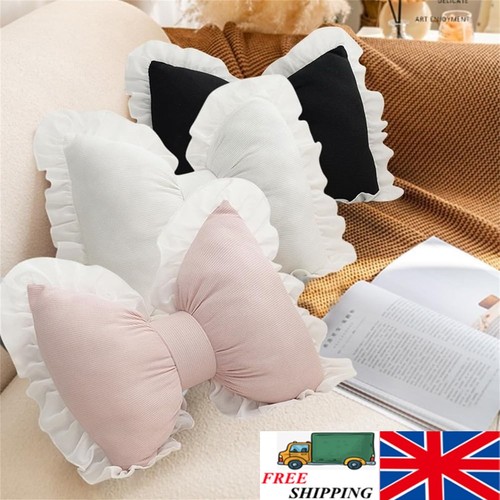 Lace bowknot throw pillow pink - pillow,