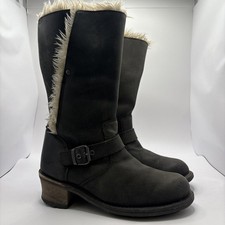 Caterpillar Women’s Brown Fur Lined Leather Boots Uk Size 5 (r9)