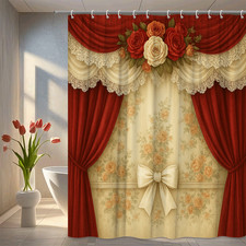 Elegant Floral Red Shower