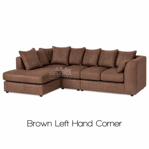 Black leather corner - black, l