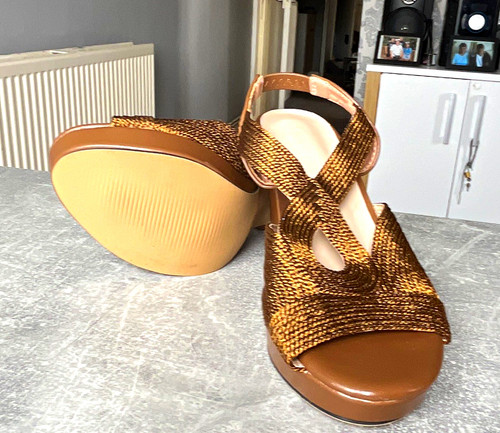 Women brown gold woven - women’s, brown/gold
