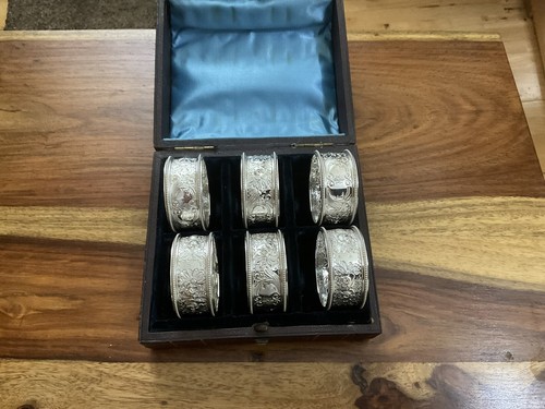 Sterling silver napkin rings - silver,