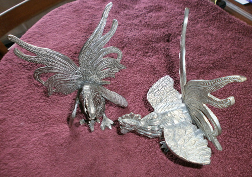 Pair heavy silver - pair, of