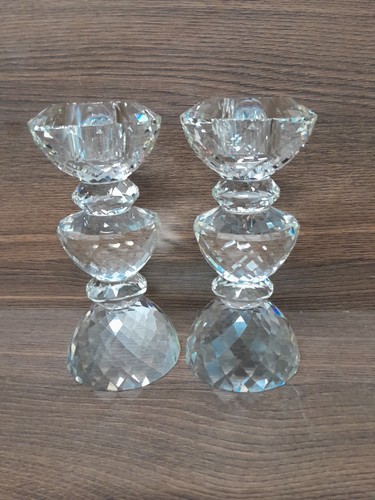 Pair crystal candlesticks - of,
