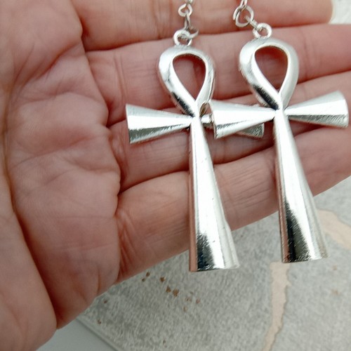 Ankh earrings big key life - earrings,