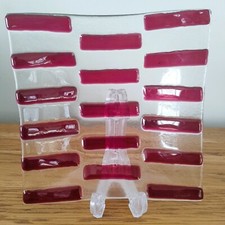 Cranberry & Clear Glass