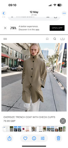 Zara oversize camel - camel, trench