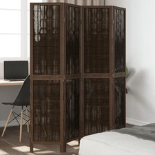 Room Divider 4-Panel Dark