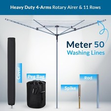 50M 4 Arm Rotary Airer Clothes