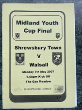 Shrewsbury Town Youths v Walsall Youths. 2006-2007 Midland YC Final B/W Issue