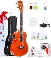 Aklot Electric Acoustic Soprano Ukulele Solid Mahogany Ukelele 26 inch Beginner