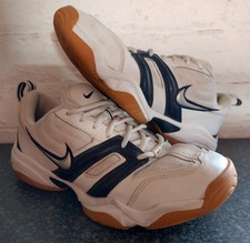 NIKE White Indoor Court Shoes Squash Badminton Trainers Non-marking UK 8 EUR 42