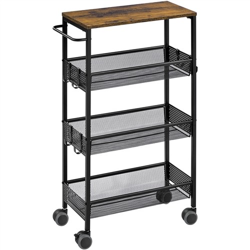 Tier brown storage trolley - brown,