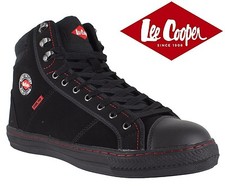 LEE COOPER MENS LEATHER SAFETY WORK BLACK BOOT STEEL TOE CAP SHOES TRAINERS SIZE