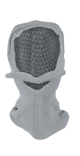 Grey balaclava hat moustache - grey,