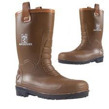 Mens Waterproof Rigger Warm Wellington Steel Toe Cap Rubber Work Safety Boots