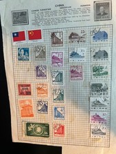 b65 China 3 sides album page 76 stamps mixed condition