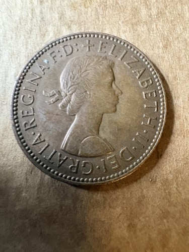 1965 half penny coin - half, coin.