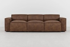 Swyft Model 03 3 Seater Sofa - Chestnut Faux Leather RRP £2897
