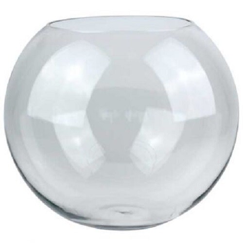 Fish bowl clear glass vase - clear,