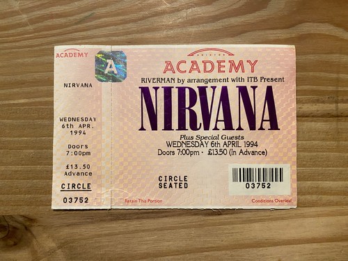 Nirvana unused concert - unused, ticket