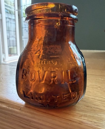 Antique amber glass bovril - antique,