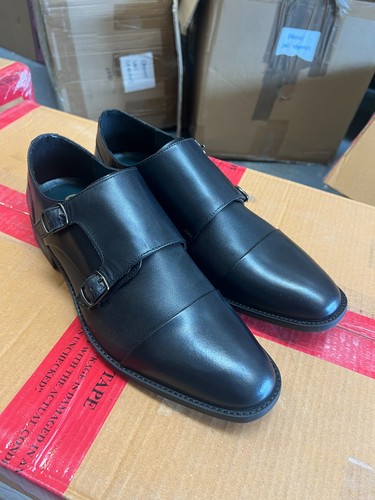 Mens black leather - mens, double