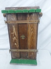 Vintage Everitt Patent Press (Repurposed) Wooden Wall-Mounted Cue / Rod Holder –