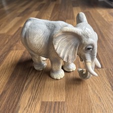 Porcelain Large Elephant Figurine Bobblehead Animal Families 10” Ornament Rare