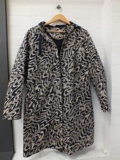 Boden Navy & Beige Swirl Print Jacket Coat Size 14R (Hol)