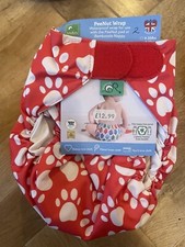 Tots Bots Peenut Bamboozle Cover Paw Print Reusable Cloth Nappy Wrap Size 2