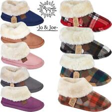 Ladies Slippers Womens Fairisle Ankle Tartan Winter Warm Fur Boots Booties Size