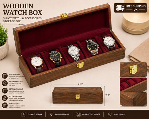 Slot wooden watch - wooden, storage