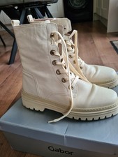 Gabor Cream Leather Boots