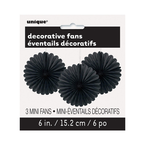 Mini black fans hanging - black,