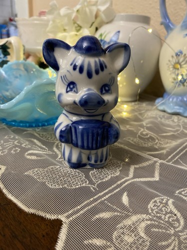 Antique gzhel pig russian - antique,