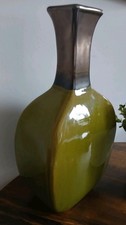 Vase Ceramic Grass Floral Arrangement Green Tall Unusual Home Decor