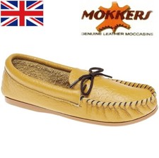 Mens Mokkers Soft Leather Slipper Moccasin PVC Sole Tan Comfort Slip On Shoes Sz