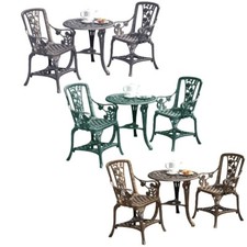3pc Garden Bistro Set 2 Chairs