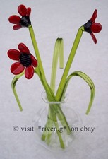 GLASS FLOWERS GIFT IN A VASE