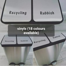 recycling / rubbish kitchen bin personalised vinyl stickers labels