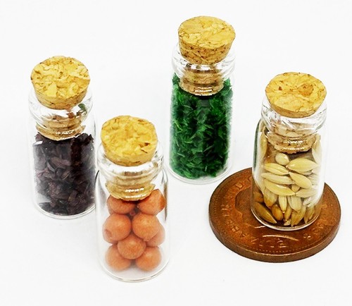 Dolls house kitchen - dolls, glass