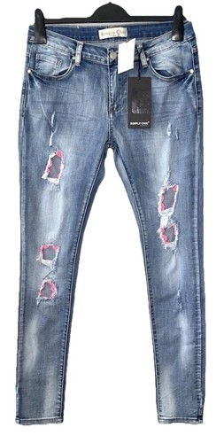 Women blue ripped - blue,