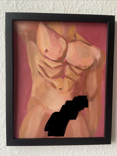 Painting male nude figure - painting, of