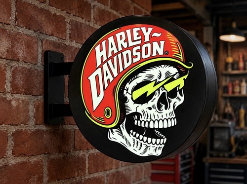 Harley davidson skull led wall - harley,
