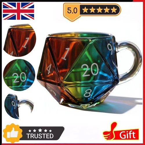Rainbow d20 dice - rainbow,