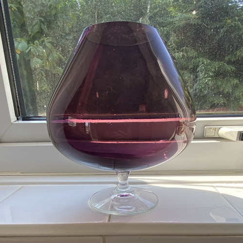 Large purple glass brandy - large,